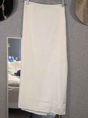 American Eagle Cream Straight Midi Skirt